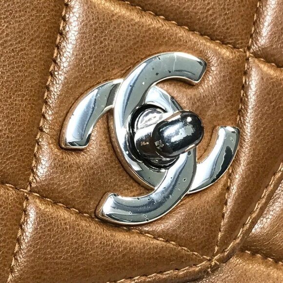 CHANEL Matelasse CC Mark Tote Bag Hand Bag Lambskin Leather Brown/SilverHardware - Picture 5 of 14